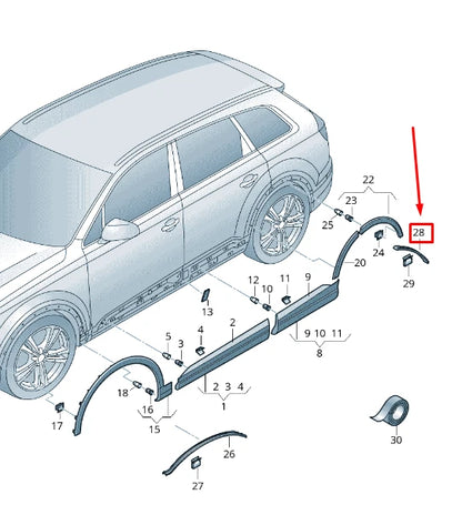 NEW AUDI Q7 4M REAR RIGHT WHEEL COVER 4M0854990 ORIGINAL