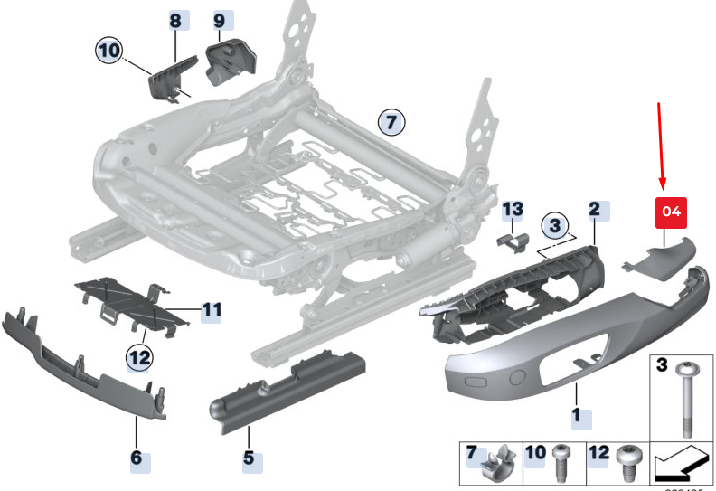 new bmw x3 f25 front right seat belt catch cover 52106979634 6979634 original