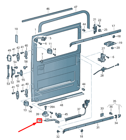 NEW VW CRAFTER 2F MK1 RIGHT SLIDING DOOR LOWER ROLLER GUIDE 2E1843398C ORIGINAL