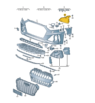 NEW AUDI RS4 B9 FRONT LEFT AIR GUIDE 8W0121673D ORIGINAL