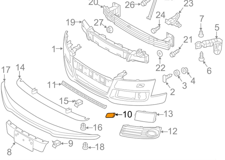 NEW AUDI TT 8J3 FRONT LEFT HEADLIGHT COVER 8J0807753 GRU ORIGINAL