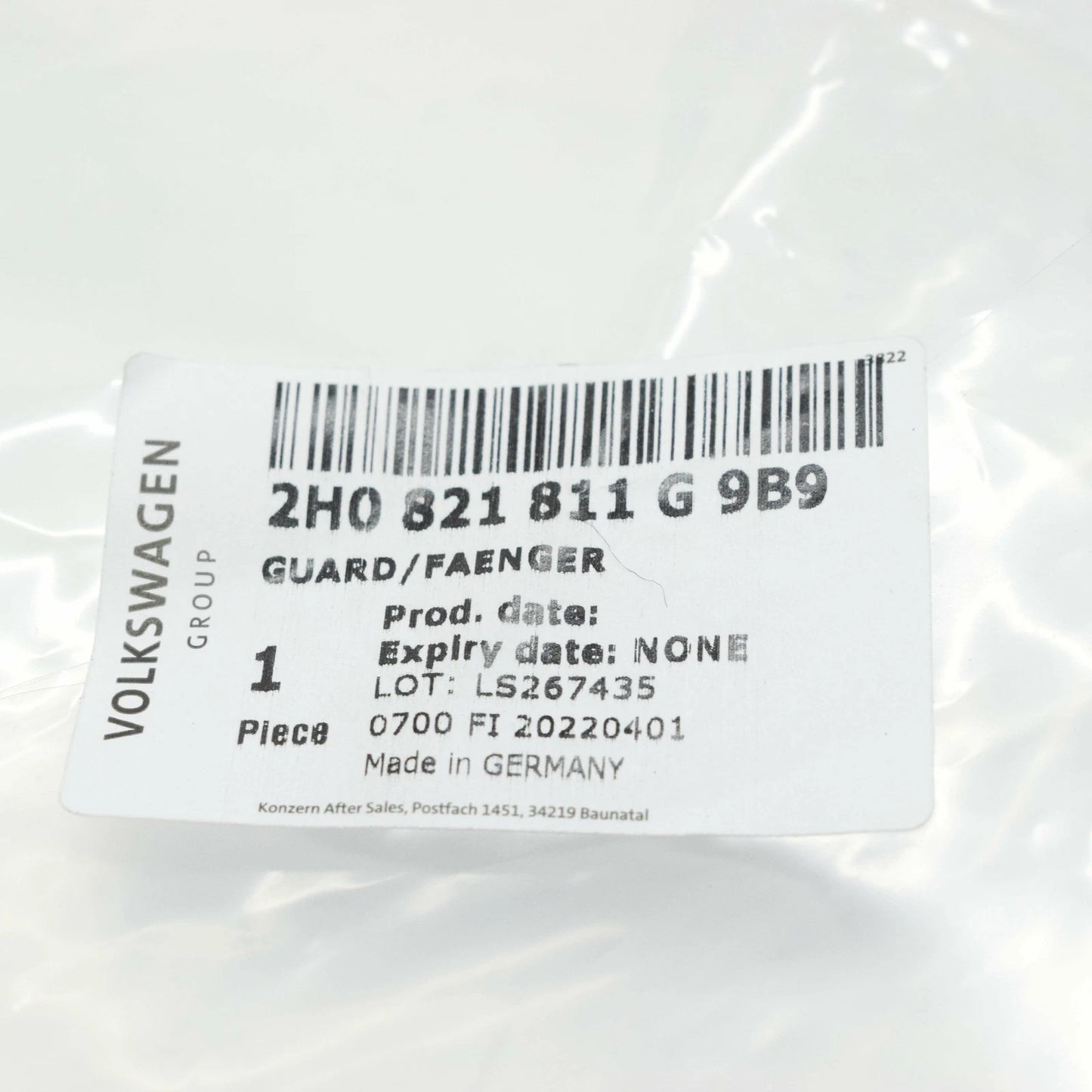 NEW VOLKSWAGEN AMAROK REAR LEFT MUD FLAP 2H0821811G9B9