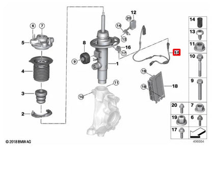 NEW BMW 3 G20 FRONT SUSPENSION SELF-LEVELING WIRING HARNESS 37105A25F38 ORIGINAL
