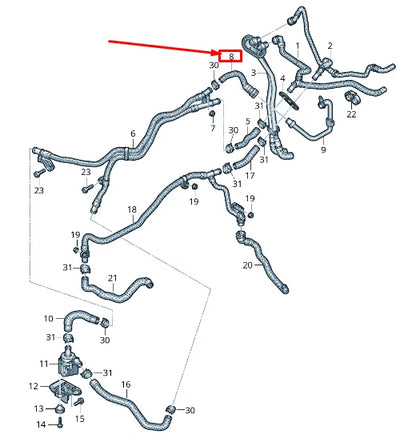 NEW AUDI A8 4N COOLANT HOSE WITH QUICK RELEASE COUPLING 4N0819334AN