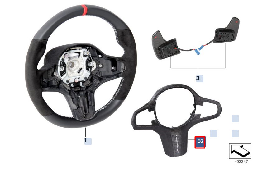 new bmw 5 g30 steering wheel column cover m performance 32302457717 original