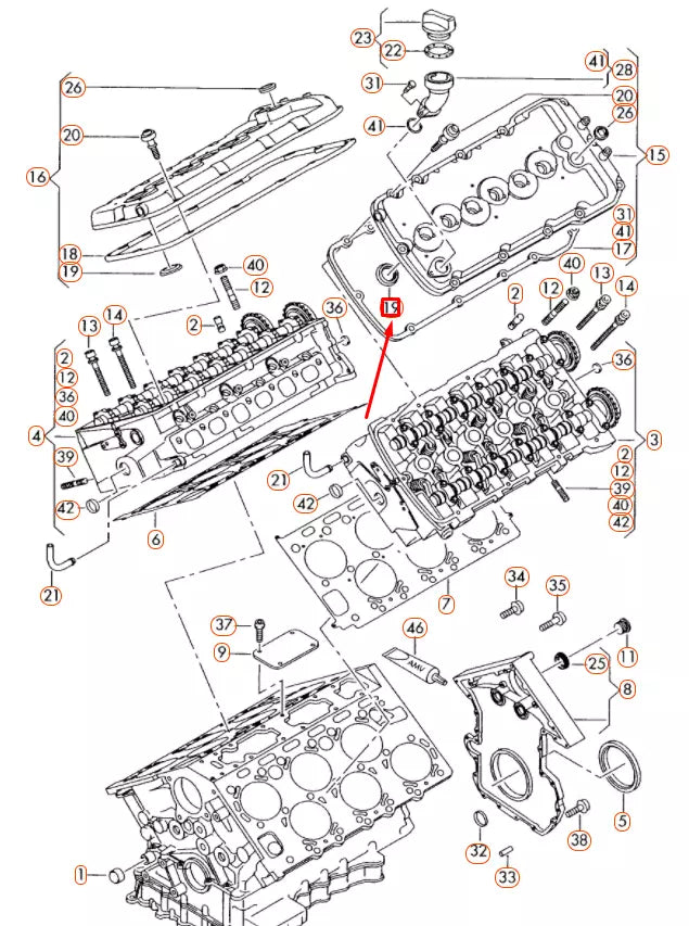 NEW AUDI A8 D3 CYLINDER HEAD COVER GASKET 022103484D ORIGINAL