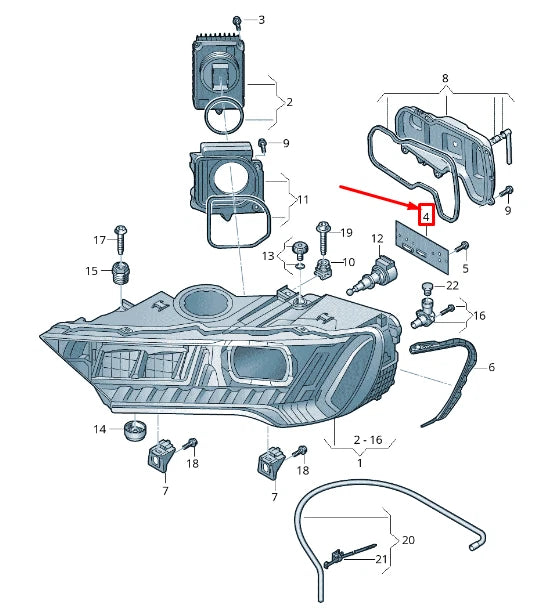 NEW AUDI Q7 4M FRONT LEFT HEADLIGHT CONTROL MODULE 4M0905353 ORIGINAL