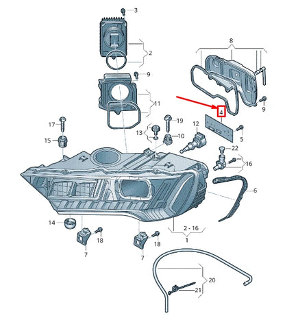 NEW AUDI Q7 4M FRONT LEFT HEADLIGHT CONTROL MODULE 4M0905353 ORIGINAL