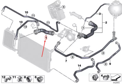 NEW BMW X3 F25 COOLANT HOSE 17128571606 8571606 ORIGINAL