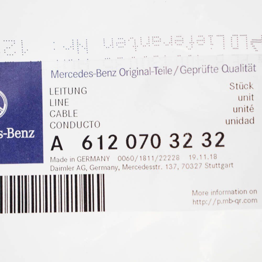 NEW MERCEDES-BENZ M-CLASS W163 T SHAPE FUEL PIPE LINE A6120703232 ORIGINAL