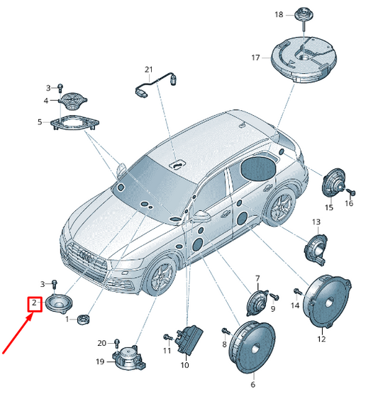 NEW AUDI E-TRON GEN FRONT CENTER DASHBOARD LOUDSPEAKER 80A035453 ORIGINAL