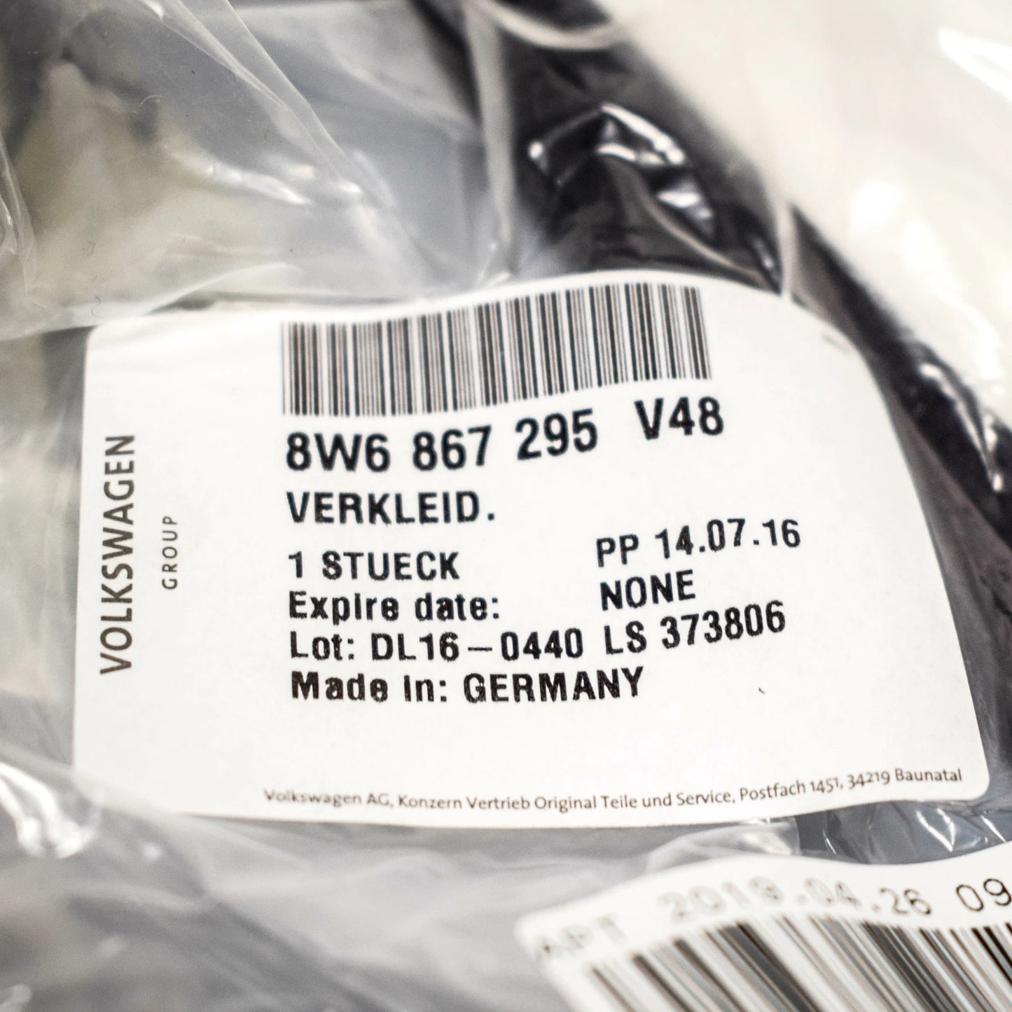 NEW AUDI A5 8W6 QUARTER PANEL LINER TRIM LEFT 8W6867295V48 ORIGINAL