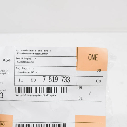 NEW BMW 5 E60 CYLINDER HEAD PLUG BLIND 11537519733 7519733 ORIGINAL