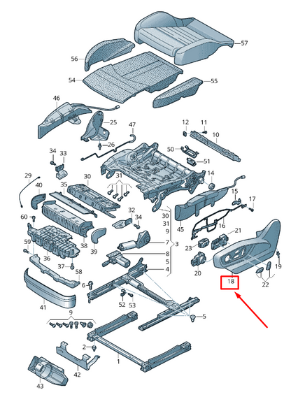 new audi q7 4m front left outer seat frame trim 4m0881325jmg6 original