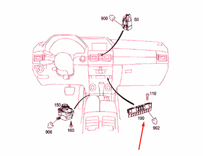 NEW MERCEDES-BENZ GLK X204 UPPER CONTROL PANEL SWITCH A20490524039107 ORIGINAL