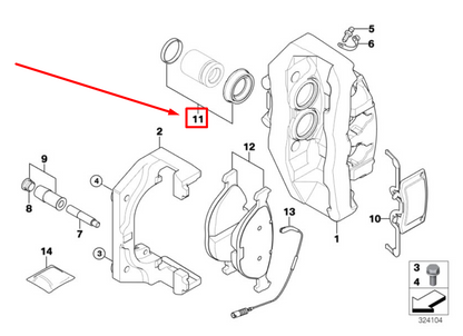 new bmw x5 e70 front caliper rebuild kit 34116763995 6763995 original
