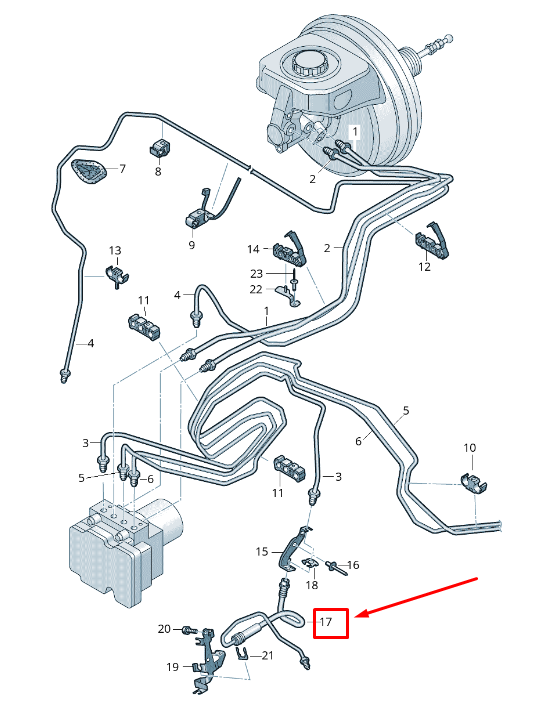 new audi a6 c8 front right brake hose 4k0611708m original