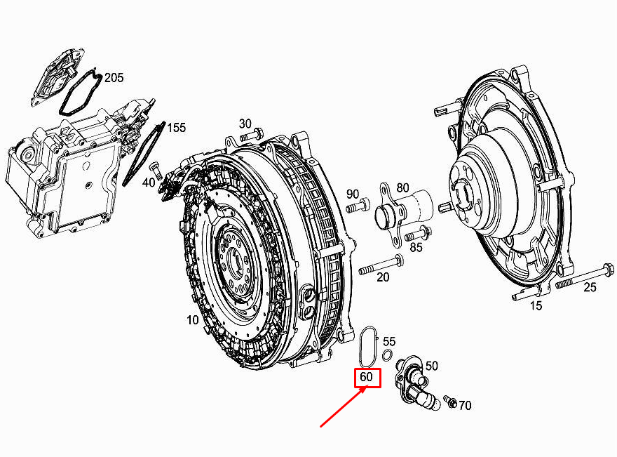 new mercedes-benz cls c257 coolant inlet connect molded seal a2562030800