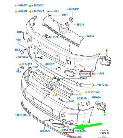 new ford transit connect mk1 front bumper left fog lamp bezel 1791795 original