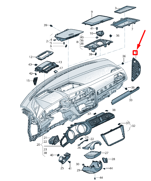 new volkswagen tiguan ad1 left dashboard cover lhd 5nn858217rm5 original