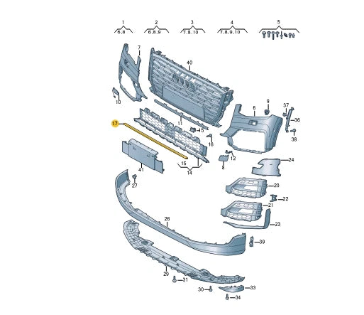 NEW AUDI Q2 GA FRONT BUMPER CENTER MOLDING TRIM 81A853643TB2