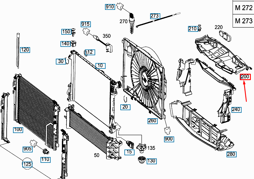 new mercedes-benz e w212 top fan shroud a2125000155 original