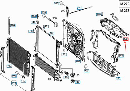 new mercedes-benz e w212 top fan shroud a2125000155 original