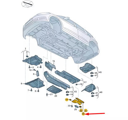 NEW VOLKSWAGEN TOURAN 5T REAR RIGHT UNDERBODY TRIM 5QA825102A ORIGINAL