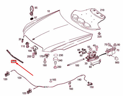 NEW MERCEDES-BENZ E W212 FRONT ENGINE HOOD GASKET A2128870098 ORIGINAL