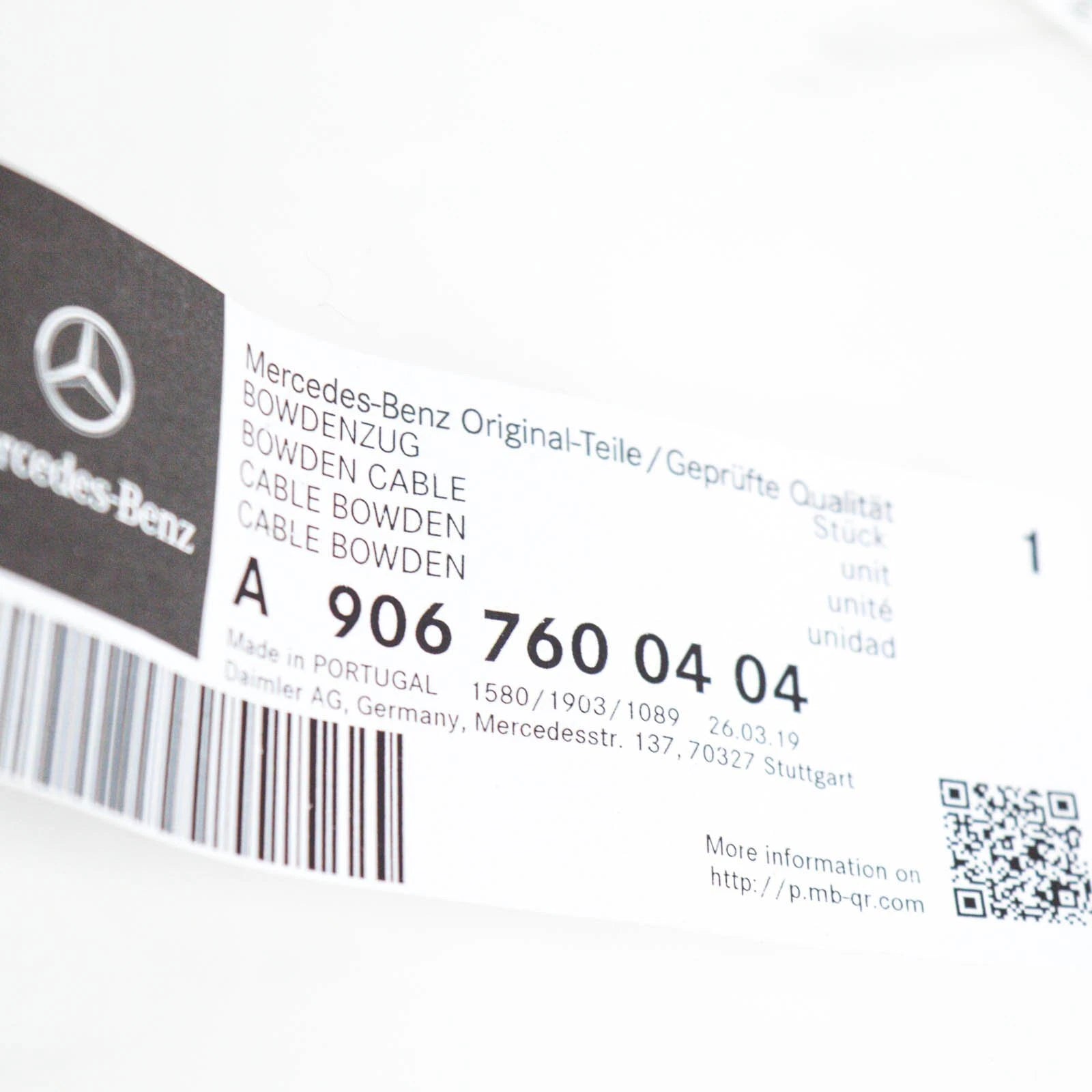 NEW MB SPRINTER 3-T 906 SIDE SLIDING DOOR CABLE A9067600404 2017 ORIGINAL