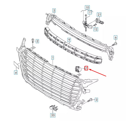 NEW AUDI TT FV FRONT LEFT RADIATOR GRILLE PARK SENSOR HOLDER 8S0853231B