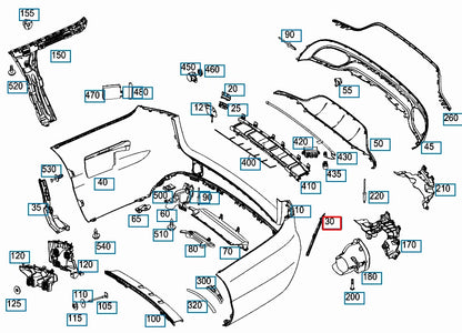 NEW MB C W205 AMG ESTATE REAR BUMPER RIGHT SIDE COVER GRILLE A2058850353