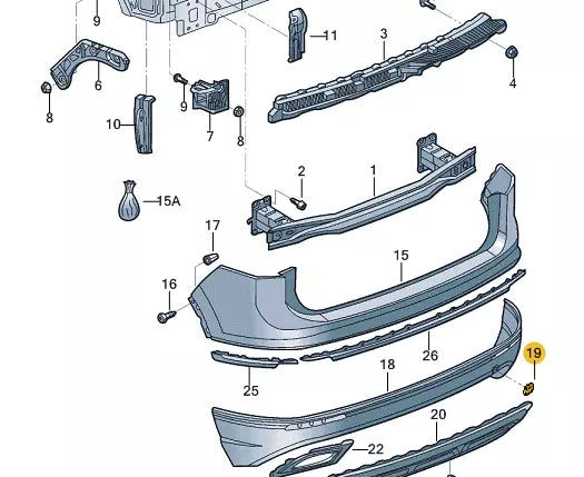 NEW VW TIGUAN BW2 ALLSPACE REAR RIGHT TOW EYE COVER 5NN807441BGRU