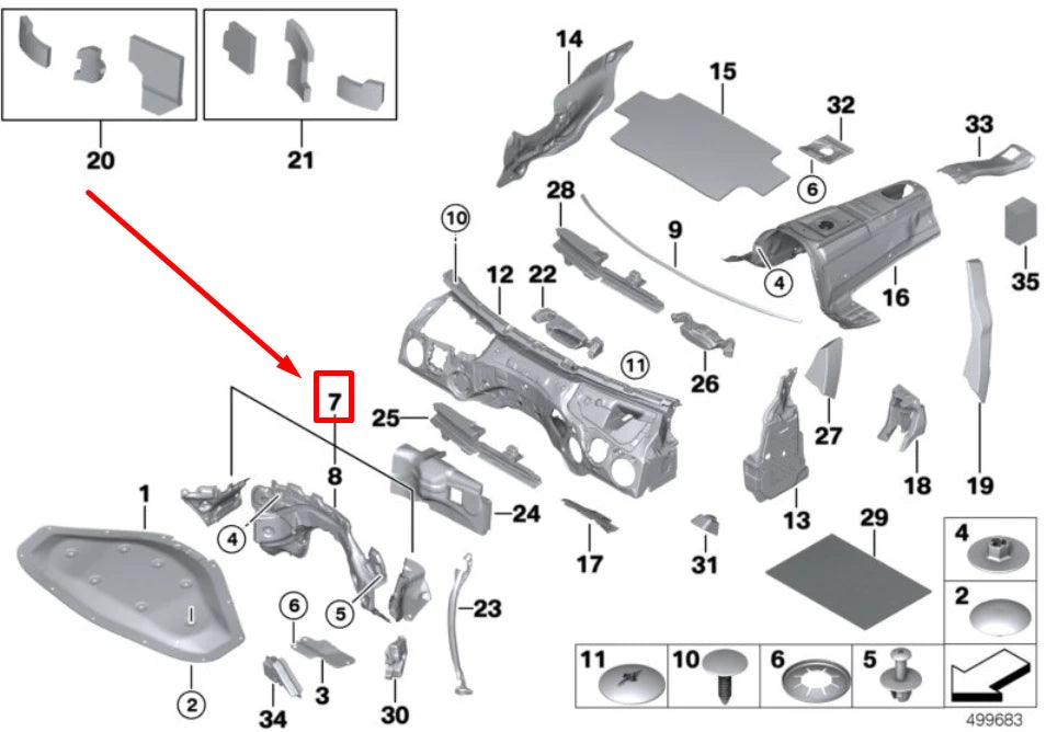 NEW BMW 4 COUPE F32, F82 DASH PANEL SOUND INSULATING 51487295801 7295801