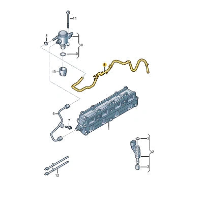 NEW VOLKSWAGEN TIGUAN 5N FUEL FEED HOSE 03C133723BM