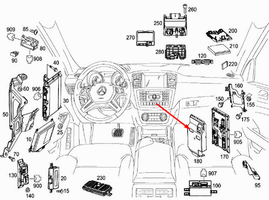 new mercedes-benz gle w166 fuse box cover a1665400080 original