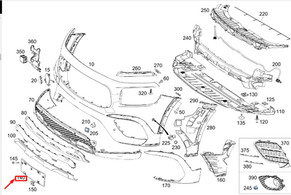 new mercedes-benz glb x247 front number holder a2478809307 original
