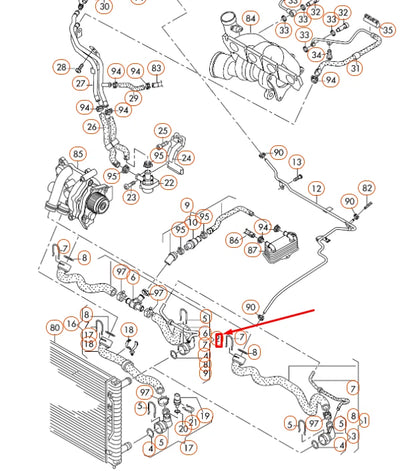 NEW VOLKSWAGEN CC RADIATOR UPPER COOLANT HOSE 3C0122101GH