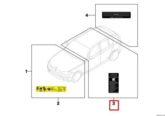 NEW BMW 1 F20 FRONT BUMPER TOWING LABEL 71228652135 8652135 ORIGINAL