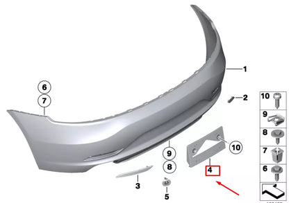 NEW BMW Z4 ROADSTER E89 REAR BUMPER LICENSE PLATE HOLDER 51117192051 ORIGINAL