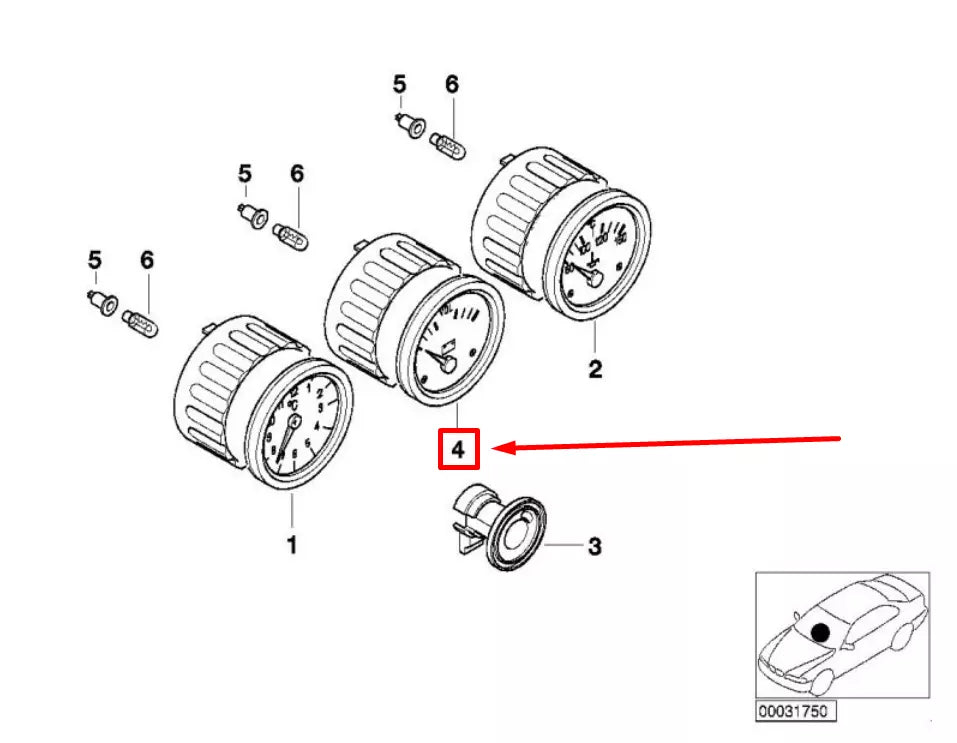 NEW BMW Z3 COUPE E36 VOLTMETER 2695215 62132695215 ORIGINAL