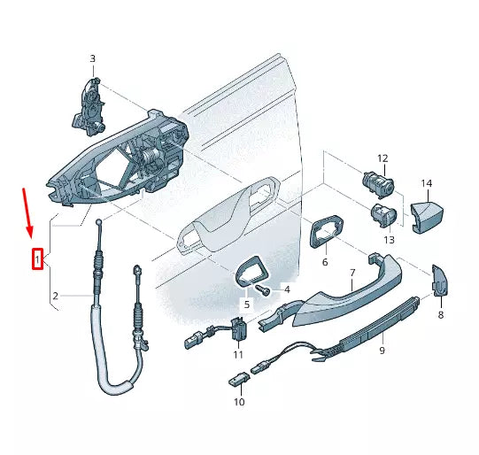 NEW AUDI E-TRON GEN FRONT RIGHT DOOR HANDLE MOUNTING BAR RHD 4KR837812