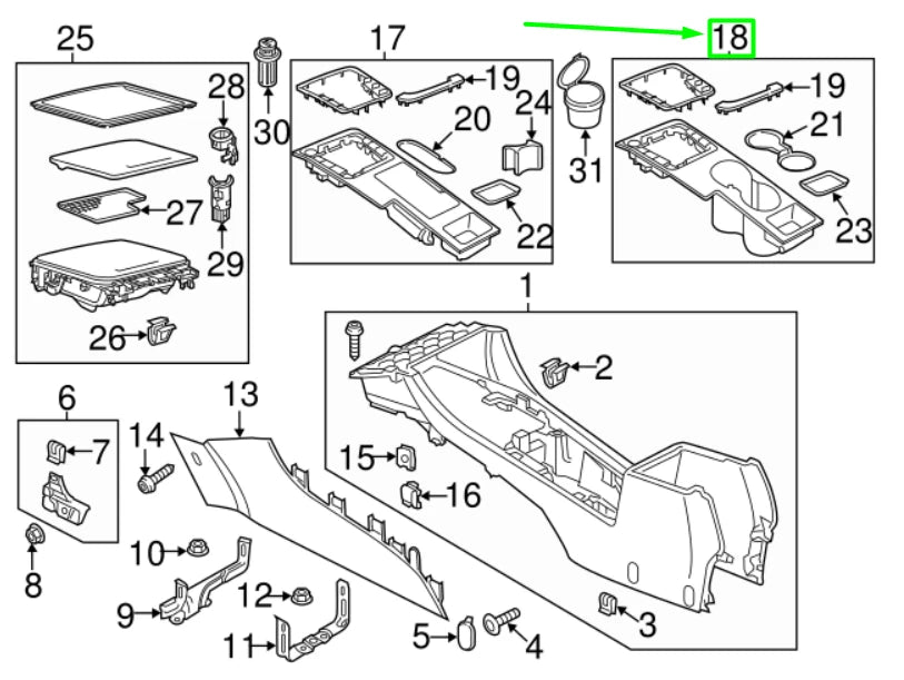 NEW VOLKSWAGEN PASSAT B8 3G CONSOLE TRIM PANEL 561864263QJIW ORIGINAL