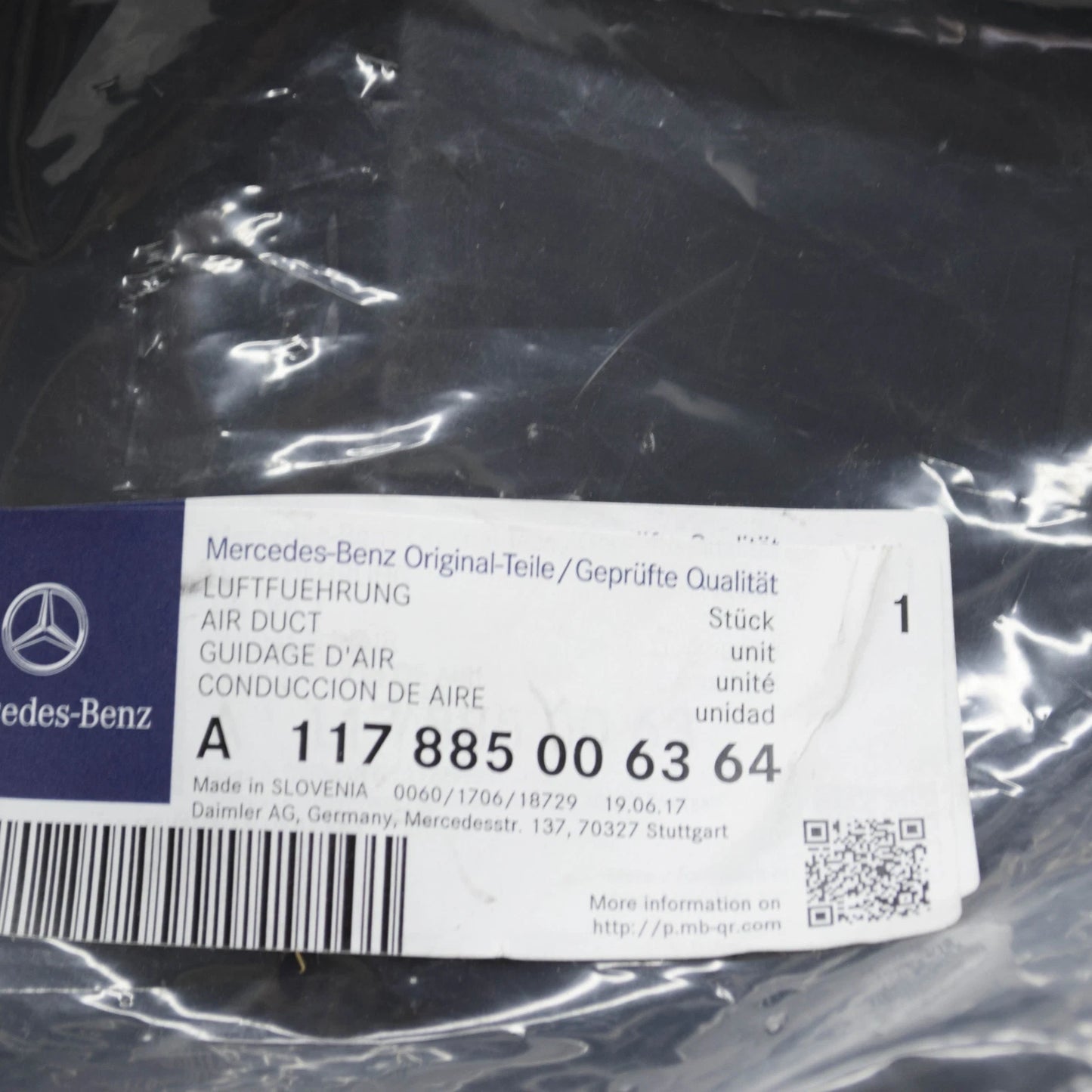 NEW MERCEDES-BENZ CLA C117 FRONT RIGHT BUMPER AIR DUCTING A1178850063 ORIGINAL