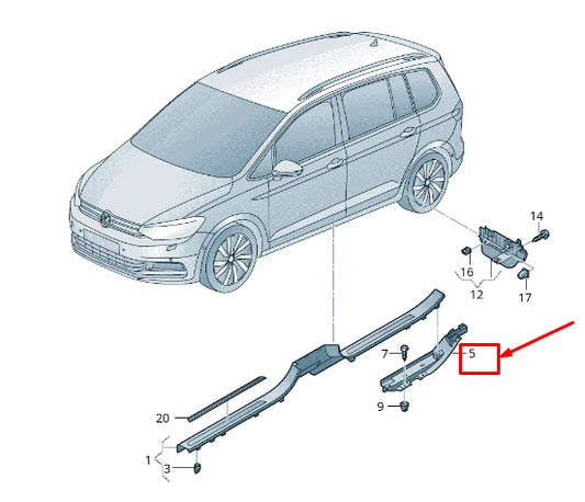 NEW VW TOURAN 5T RIGHT RETAINING STRIP 5TA853232A
