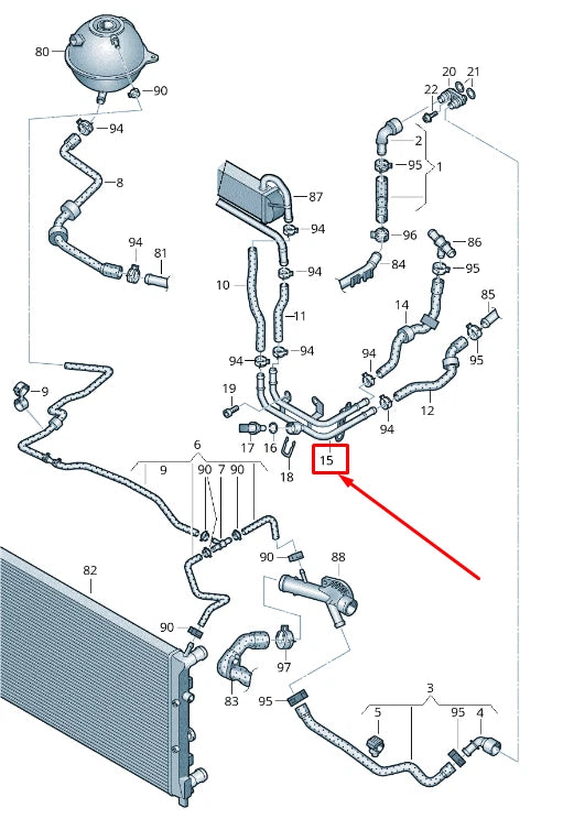 NEW AUDI A1 MK1 ENGINE COOLANT PIPE 6R0121070F