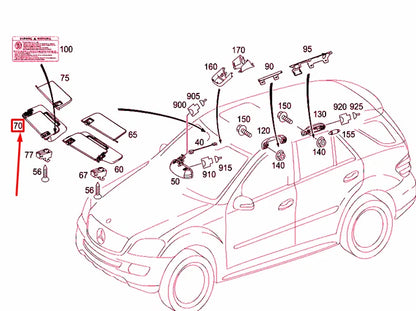 NEW MERCEDES-BENZ ML W164 RIGHT SUN VISOR A16481024107F59 ORIGINAL