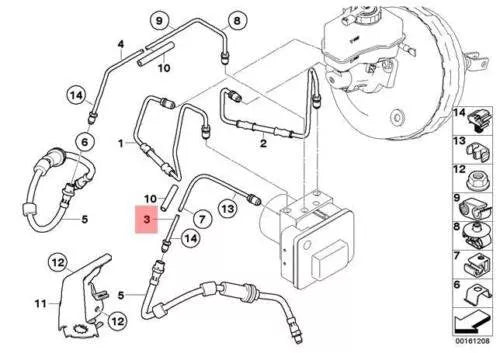 NEW BMW E81 E82 E87 E88 E90 FRONT BRAKE PIPE 6853500 34326853500 ORIGINAL