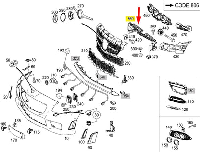 NEW MERCEDES-BENZ SLK R172 FRONT BUMPER TOP COVER A1728800100