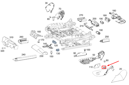 new mb gle w167 front outer left seat height adj. cover a16791913007p82 original
